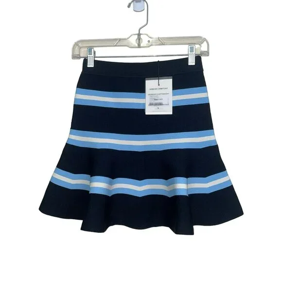 Tanya Taylor Striped Rivka Knit Mini Swing Skirt Size XXS NWT - Picture 2 of 6